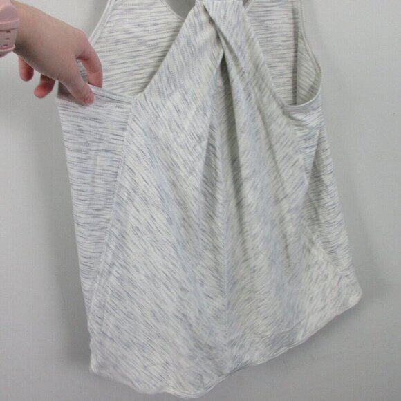 Lululemon Running Tank Top Women 6 Heather Grey Racerback Twist Back Yoga 96 - Picture 6 of 10